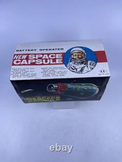 Vintage 1960's SH Horikawa Battery Operated New Space Capsule Tin Toy With Box