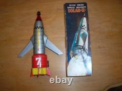 Vintage 1960's Solar X Litho Tin Space Rocket in Box, Works