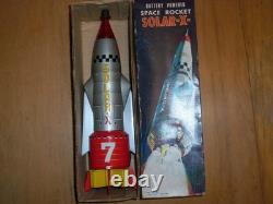 Vintage 1960's Solar X Litho Tin Space Rocket in Box, Works