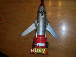 Vintage 1960's Solar X Litho Tin Space Rocket in Box, Works