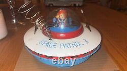 Vintage 1960's Space Patrol 3 Flying Saucer Battery Operated Yoshiya WORKS
