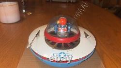 Vintage 1960's Space Patrol 3 Flying Saucer Battery Operated Yoshiya WORKS