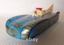 Vintage 1960s Battery Op Tin Toy Space Car Interkozmosz/interkosmos Hungary