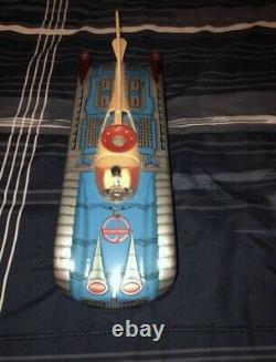 Vintage 1960s Interkozmosz Hungarian Litho Tin Battery Space Car Rocket Ship