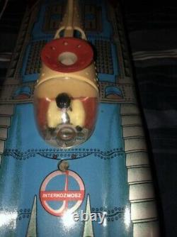 Vintage 1960s Interkozmosz Hungarian Litho Tin Battery Space Car Rocket Ship