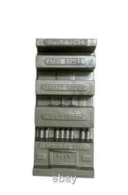 Vintage 1960s Marx Space Playset Parts Lot Rockets Supply Tower Cape K Accs