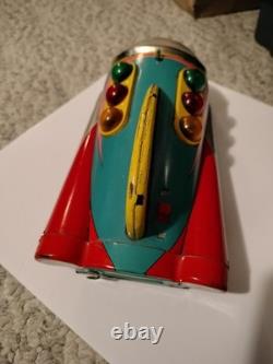 Vintage 1960s Modern Toys Tin Litho Moon Rocket read- not working