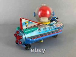 Vintage 1960s Peanuts Snoopy Space Patrol Rocketship Tin Litho Toy Made in Japan