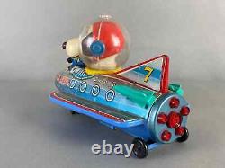 Vintage 1960s Peanuts Snoopy Space Patrol Rocketship Tin Litho Toy Made in Japan