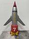 Vintage 1960s Space Rocket Solar-X 7 Tin Battery Powered Toy Japan Working