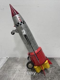 Vintage 1960s Space Rocket Solar-X 7 Tin Battery Powered Toy Japan Working