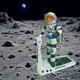 Vintage 1966 Major Matt Mason Figure Bundle with Space Sled, Helmet, Prop Jet