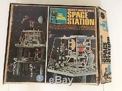 Vintage 1966 Mattel Matt Mason Man In Space Space Station With Box + 2 Matt Masons