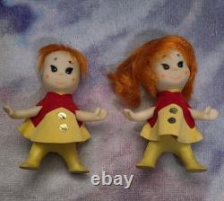 Vintage 1967 Swedlin Gund Mini-Martian Bonnie And Marti Space Age Alien wOutfits