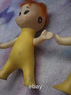 Vintage 1967 Swedlin Gund Mini-Martian Bonnie And Marti Space Age Alien wOutfits
