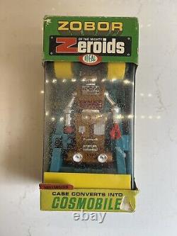 Vintage 1968 Ideal Zeroids Zobor Space Robot 1960s Toy Action Figure With Box