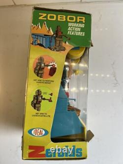 Vintage 1968 Ideal Zeroids Zobor Space Robot 1960s Toy Action Figure With Box