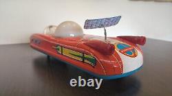 Vintage 1970s Lemez Urauto Holdauto Moon Explorer Space Ship Tin Toy Car withBox