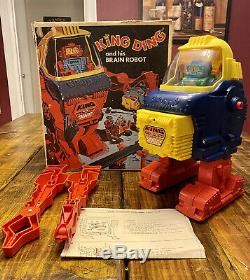 Vintage 1971 Topper King Ding Brain Robot Battery Operated Space Toy In Box RARE