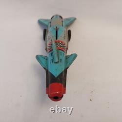 Vintage 1975 Rare Romania AGATEX Friction Rocket Space Cosmos Tin Toy