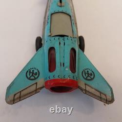 Vintage 1975 Rare Romania AGATEX Friction Rocket Space Cosmos Tin Toy