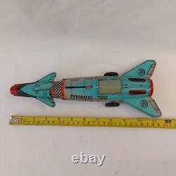 Vintage 1975 Rare Romania AGATEX Friction Rocket Space Cosmos Tin Toy