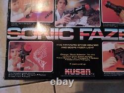 Vintage 1979 KUSAN SONIC FAZER ELECTRONIC PLAY SPACE GUN NEW IN BOX RARE TARE