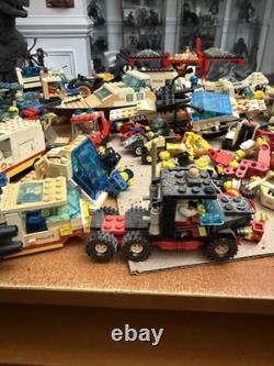 Vintage 1980's Lego Mini Figs and big lot Legos Vehicles NASA Police etc