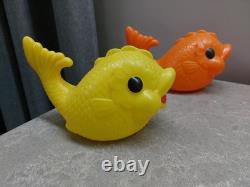 Vintage 2 Soviet USSR Space Age Plastic Fishes Doll Toy. Rare