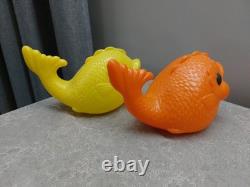 Vintage 2 Soviet USSR Space Age Plastic Fishes Doll Toy. Rare