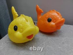 Vintage 2 Soviet USSR Space Age Plastic Fishes Doll Toy. Rare