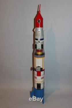 Vintage 20 inch Tin B/O Apollo Saturn 2 Stage Moon Rocket T. N made in Japan