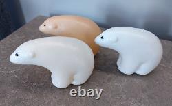 Vintage 3 Soviet USSR Space Age Plastic Polar Bears Doll Toy. Rare
