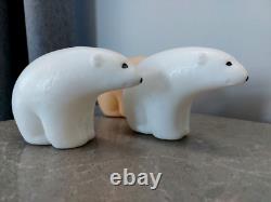 Vintage 3 Soviet USSR Space Age Plastic Polar Bears Doll Toy. Rare