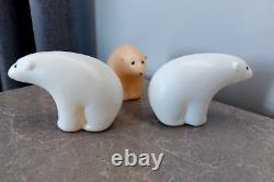 Vintage 3 Soviet USSR Space Age Plastic Polar Bears Doll Toy. Rare