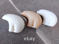 Vintage 3 Soviet USSR Space Age Plastic Polar Bears Doll Toy. Rare