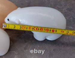 Vintage 3 Soviet USSR Space Age Plastic Polar Bears Doll Toy. Rare