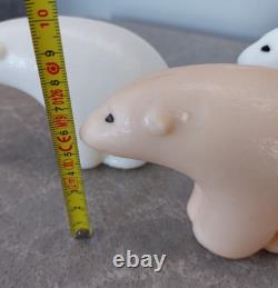 Vintage 3 Soviet USSR Space Age Plastic Polar Bears Doll Toy. Rare
