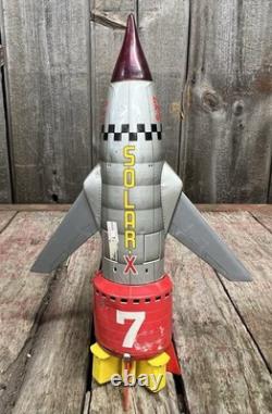 Vintage 60's Nomura T. N. Solar X S-X7 Battery Operated Space Rocket Tin Toy