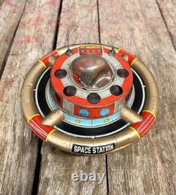 Vintage 60s Battery Op Litho Planet Y Nomura Japan Space Commander Station Toy