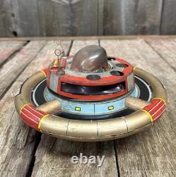 Vintage 60s Battery Op Litho Planet Y Nomura Japan Space Commander Station Toy