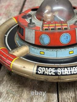 Vintage 60s Battery Op Litho Planet Y Nomura Japan Space Commander Station Toy