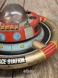 Vintage 60s Battery Op Litho Planet Y Nomura Japan Space Commander Station Toy