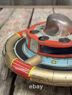 Vintage 60s Battery Op Litho Planet Y Nomura Japan Space Commander Station Toy