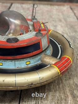 Vintage 60s Battery Op Litho Planet Y Nomura Japan Space Commander Station Toy