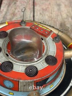 Vintage 60s Battery Op Litho Planet Y Nomura Japan Space Commander Station Toy