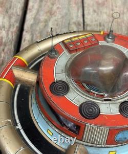 Vintage 60s Battery Op Litho Planet Y Nomura Japan Space Commander Station Toy