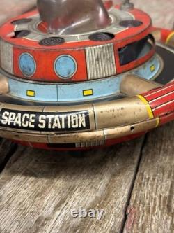 Vintage 60s Battery Op Litho Planet Y Nomura Japan Space Commander Station Toy