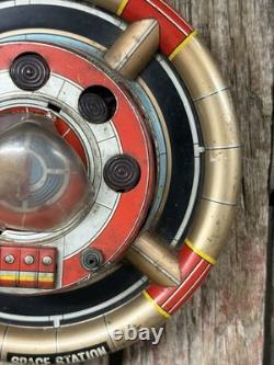 Vintage 60s Battery Op Litho Planet Y Nomura Japan Space Commander Station Toy