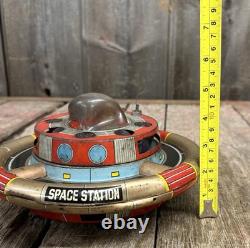 Vintage 60s Battery Op Litho Planet Y Nomura Japan Space Commander Station Toy Vintage 60s Battery Op Litho Planet Y Nomura Japan Space Commander Station Toy
